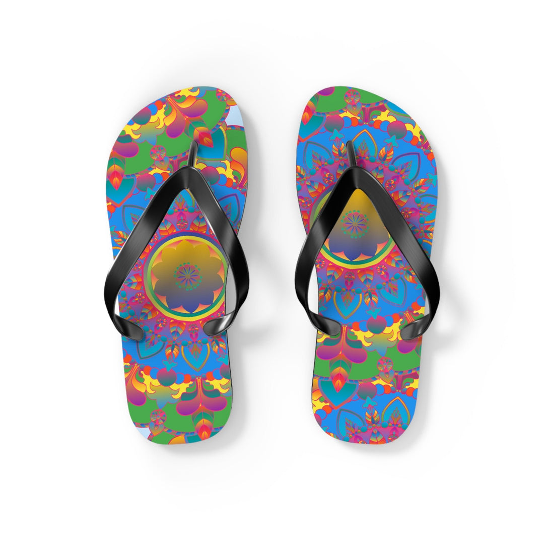 Colorful Mandala Flip Flops - Bohemian Beach Style Shoes - Blululi