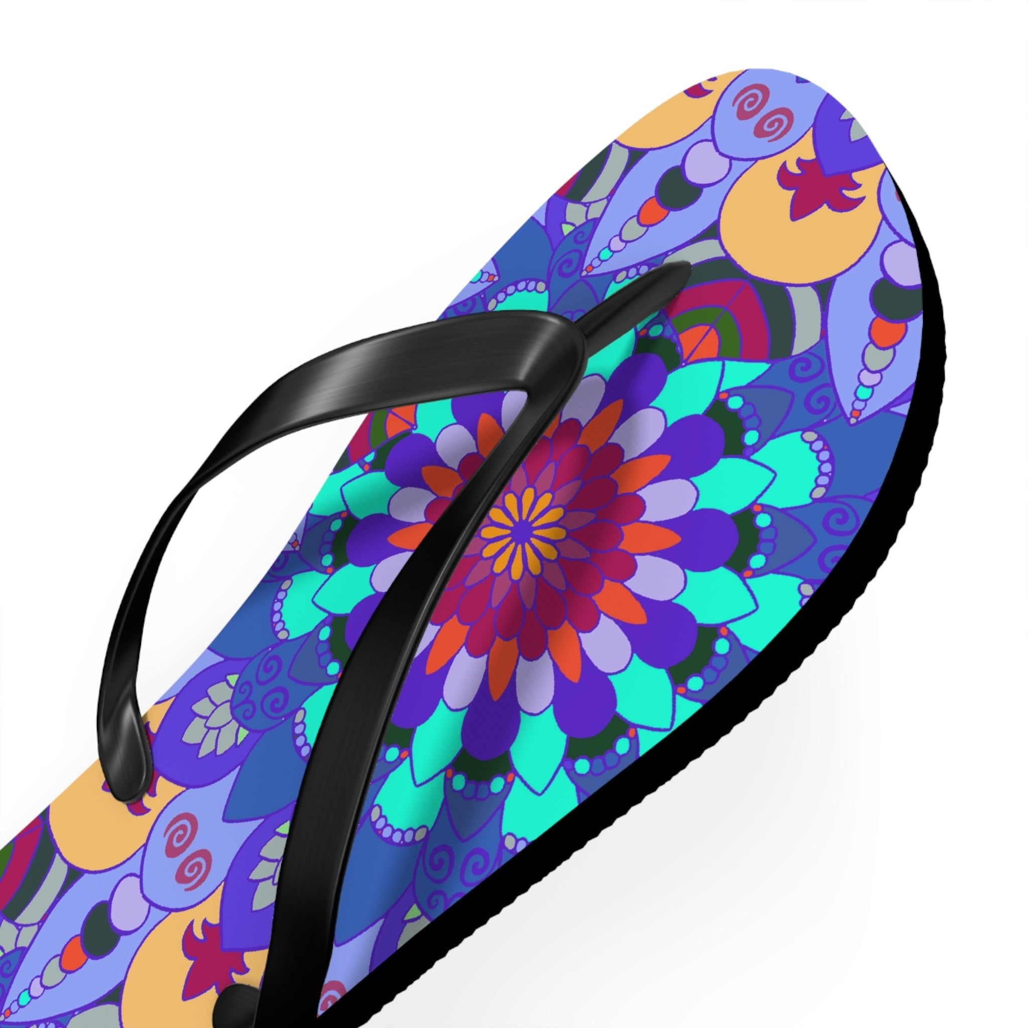 Colorful Mandala Flip Flops - Bohemian Beach Style Shoes - Blululi