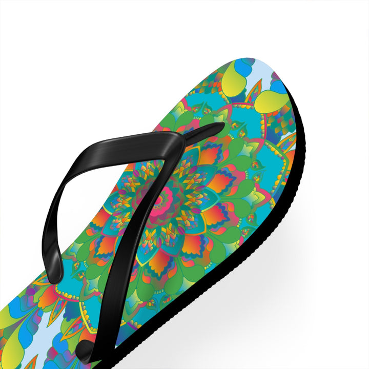 Colorful Mandala Flip Flops - Bohemian Beach Style Shoes - Blululi