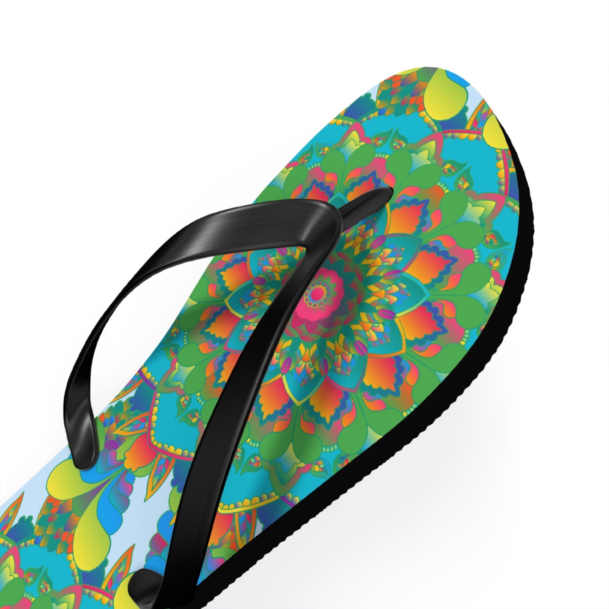 Colorful Mandala Flip Flops - Bohemian Beach Style Shoes - Blululi