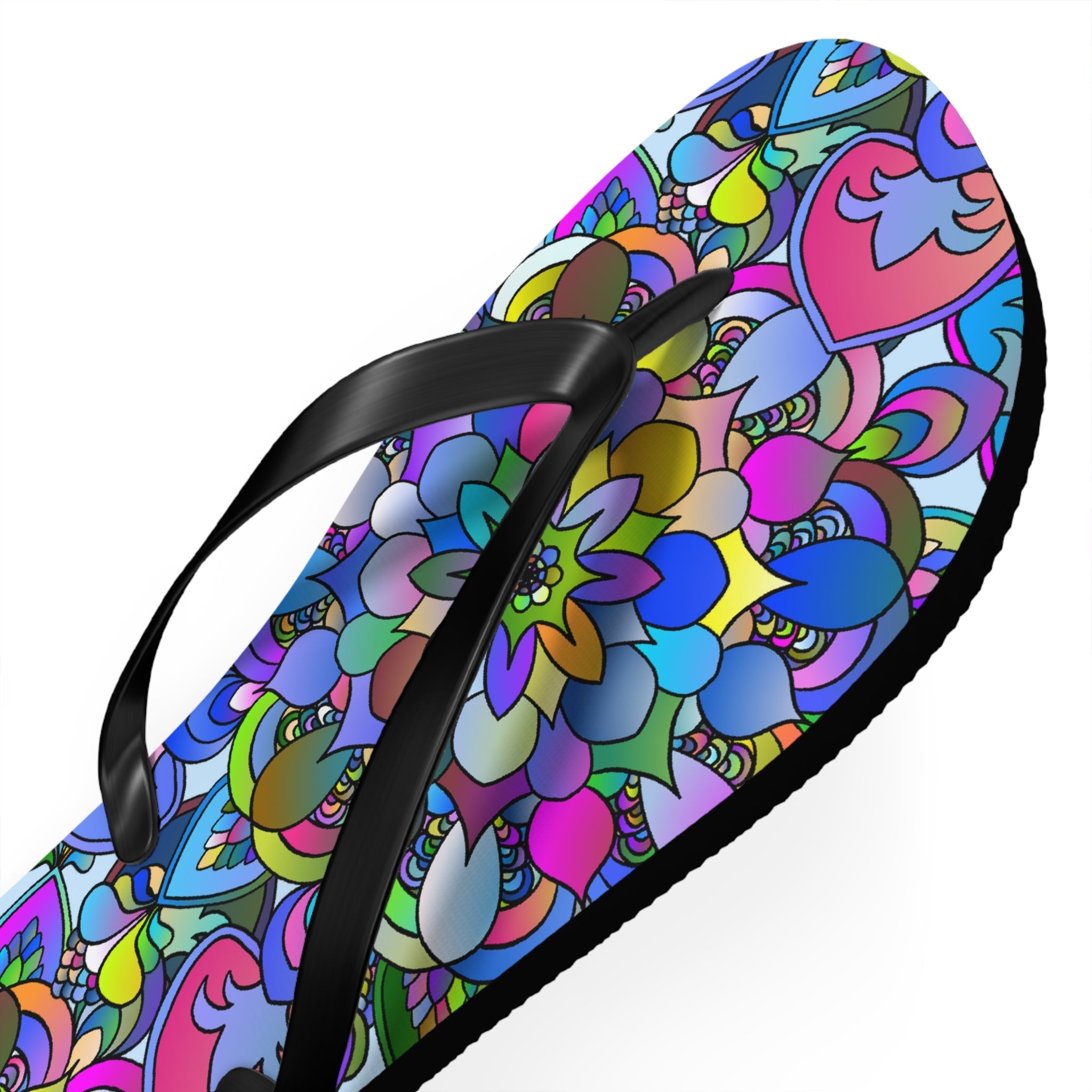 Colorful Mandala Flip Flops - Bohemian Beach Vibes Shoes - Blululi