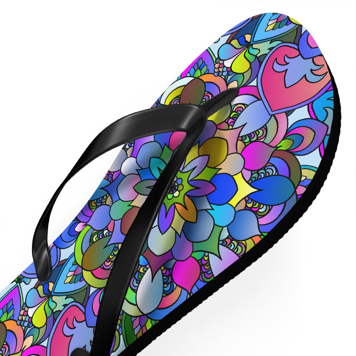 Colorful Mandala Flip Flops - Bohemian Beach Vibes Shoes - Blululi