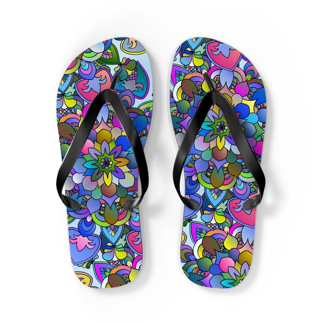 Colorful Mandala Flip Flops - Bohemian Beach Vibes Shoes - Blululi