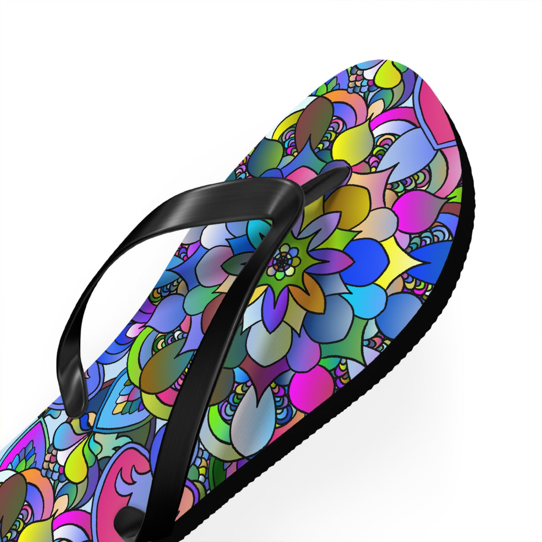 Colorful Mandala Flip Flops - Bohemian Beach Vibes Shoes - Blululi