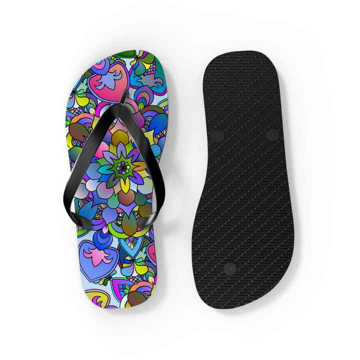 Colorful Mandala Flip Flops - Bohemian Beach Vibes Shoes - Blululi