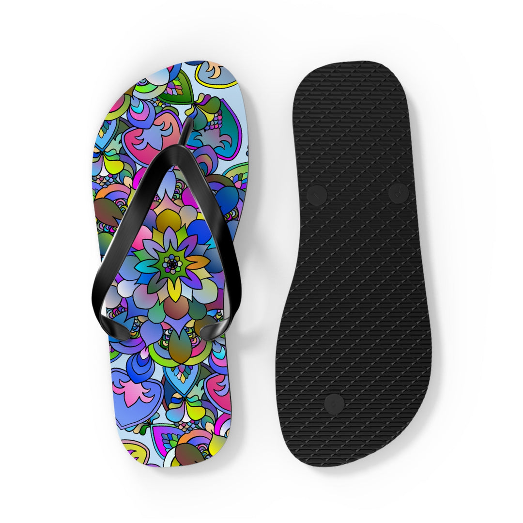 Colorful Mandala Flip Flops - Bohemian Beach Vibes Shoes - Blululi