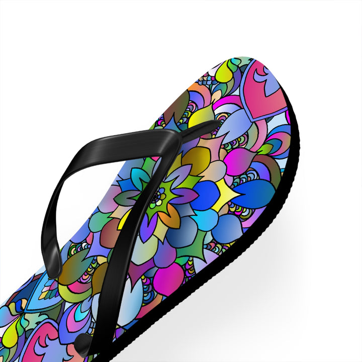 Colorful Mandala Flip Flops - Bohemian Beach Vibes Shoes - Blululi