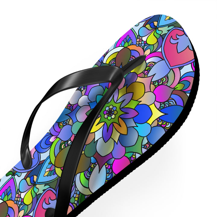 Colorful Mandala Flip Flops - Bohemian Beach Vibes Shoes - Blululi