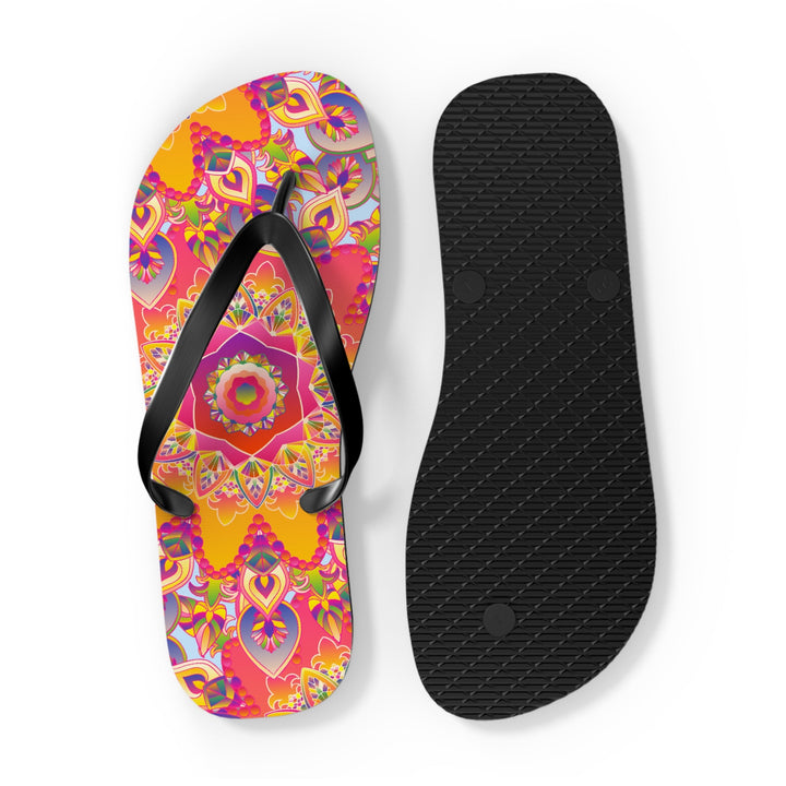 Colorful Mandala Flip Flops - Bohemian Summer Style Shoes - Blululi