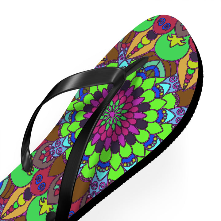 Colorful Mandala Flip Flops - Bohemian Summer Style Shoes - Blululi