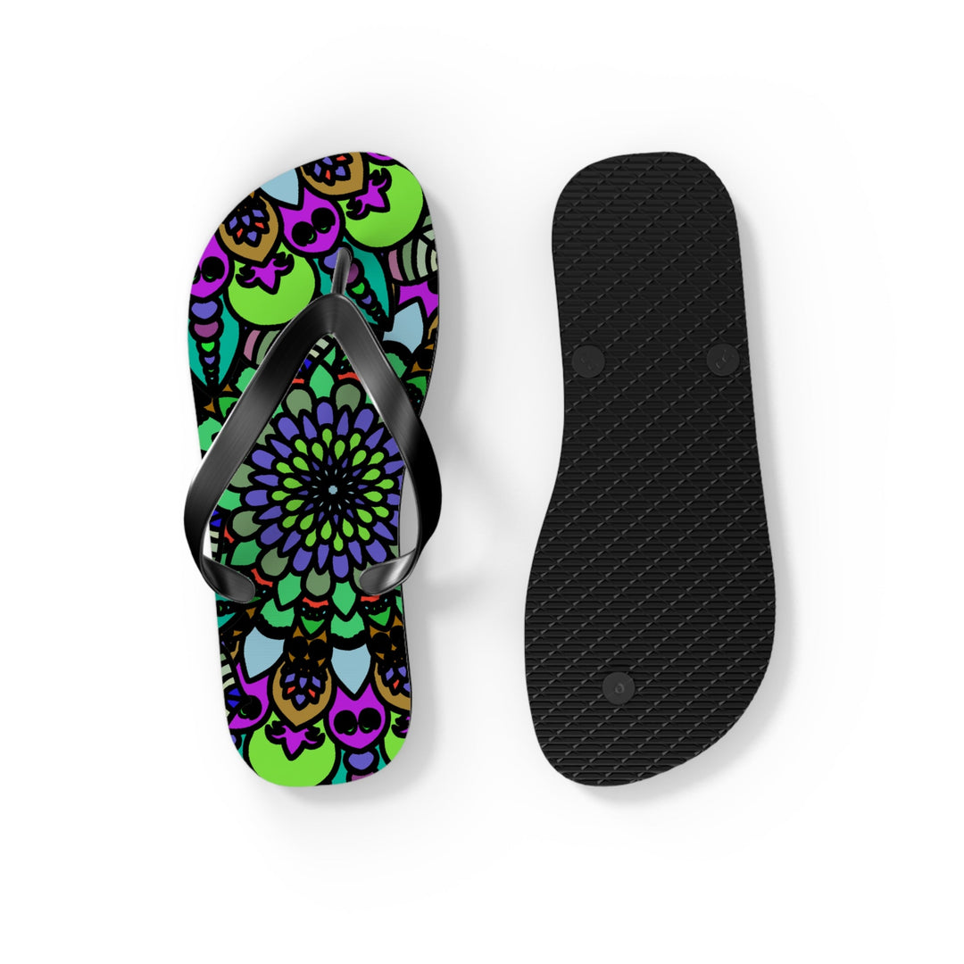 Colorful Mandala Flip Flops - Bohemian Summer Style Shoes - Blululi