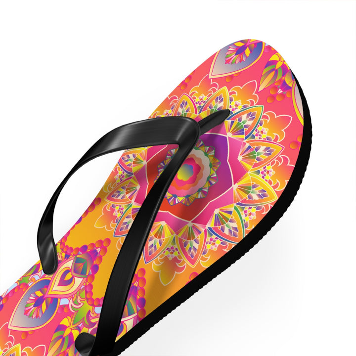 Colorful Mandala Flip Flops - Bohemian Summer Style Shoes - Blululi