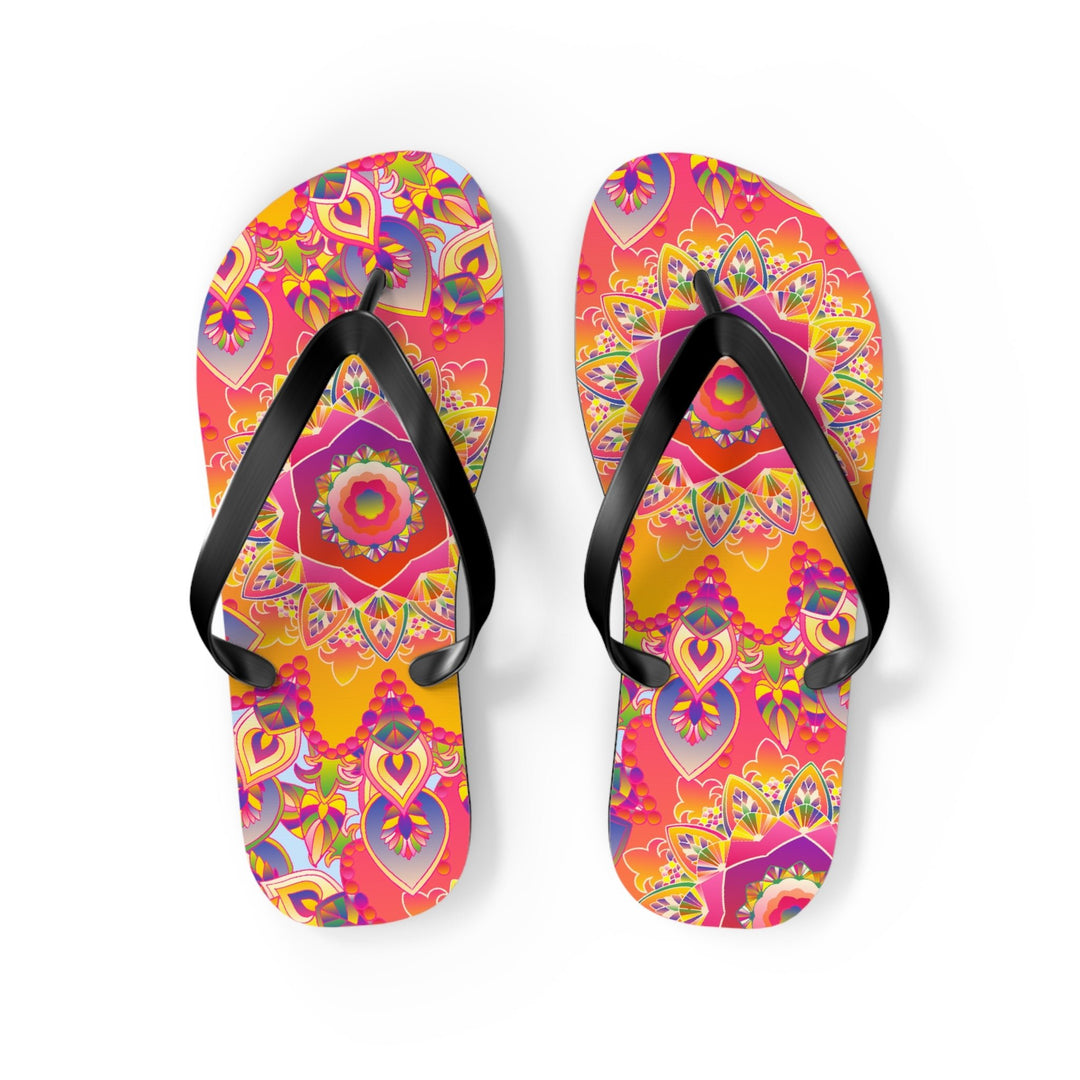 Colorful Mandala Flip Flops - Bohemian Summer Style Shoes - Blululi