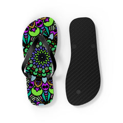 Colorful Mandala Flip Flops - Bohemian Summer Style Shoes - Blululi