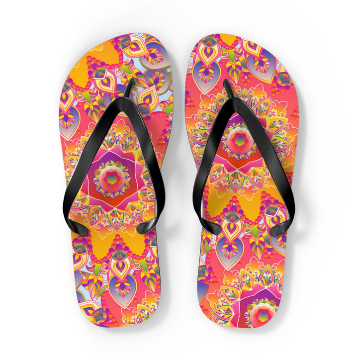 Colorful Mandala Flip Flops - Bohemian Summer Style Shoes - Blululi