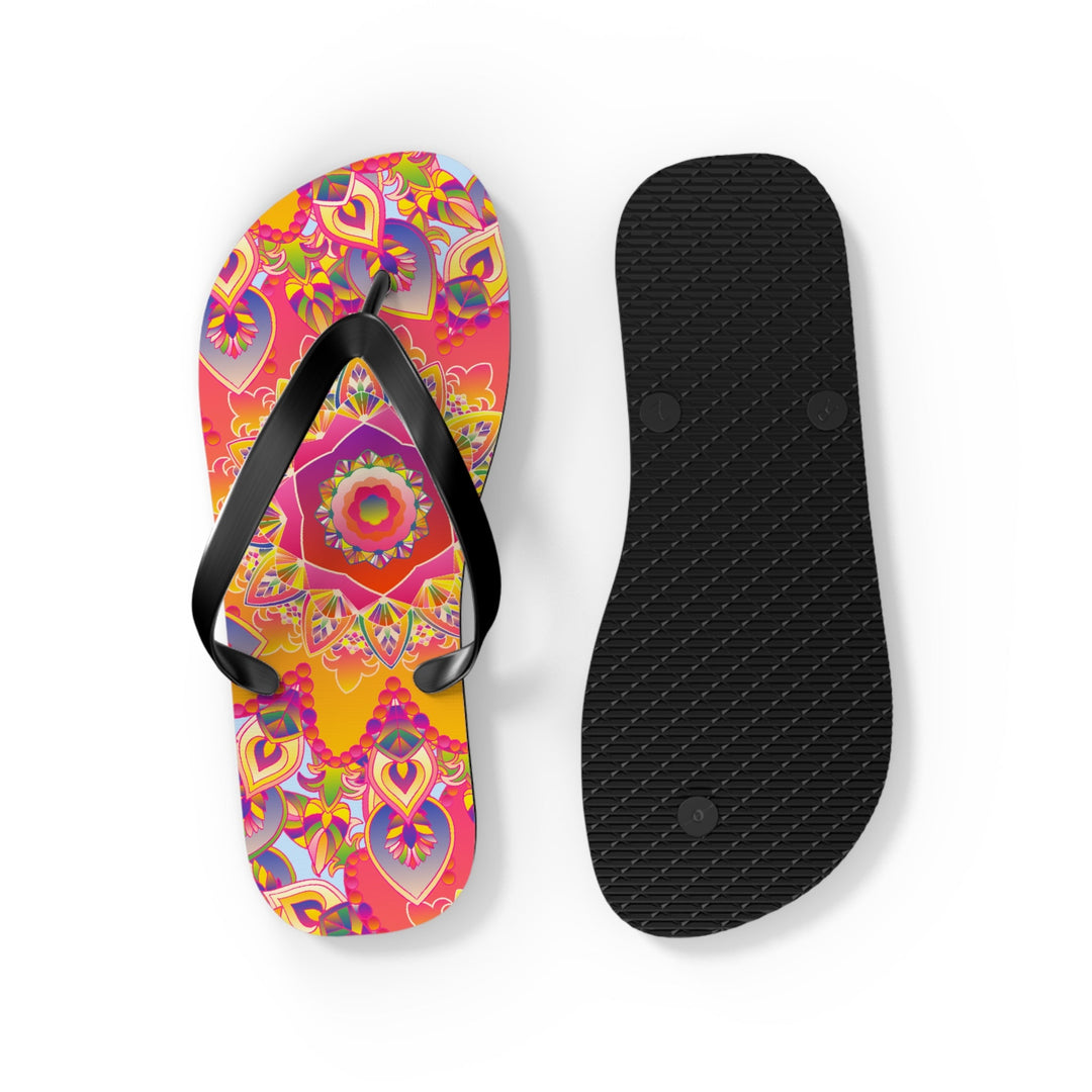 Colorful Mandala Flip Flops - Bohemian Summer Style Shoes - Blululi