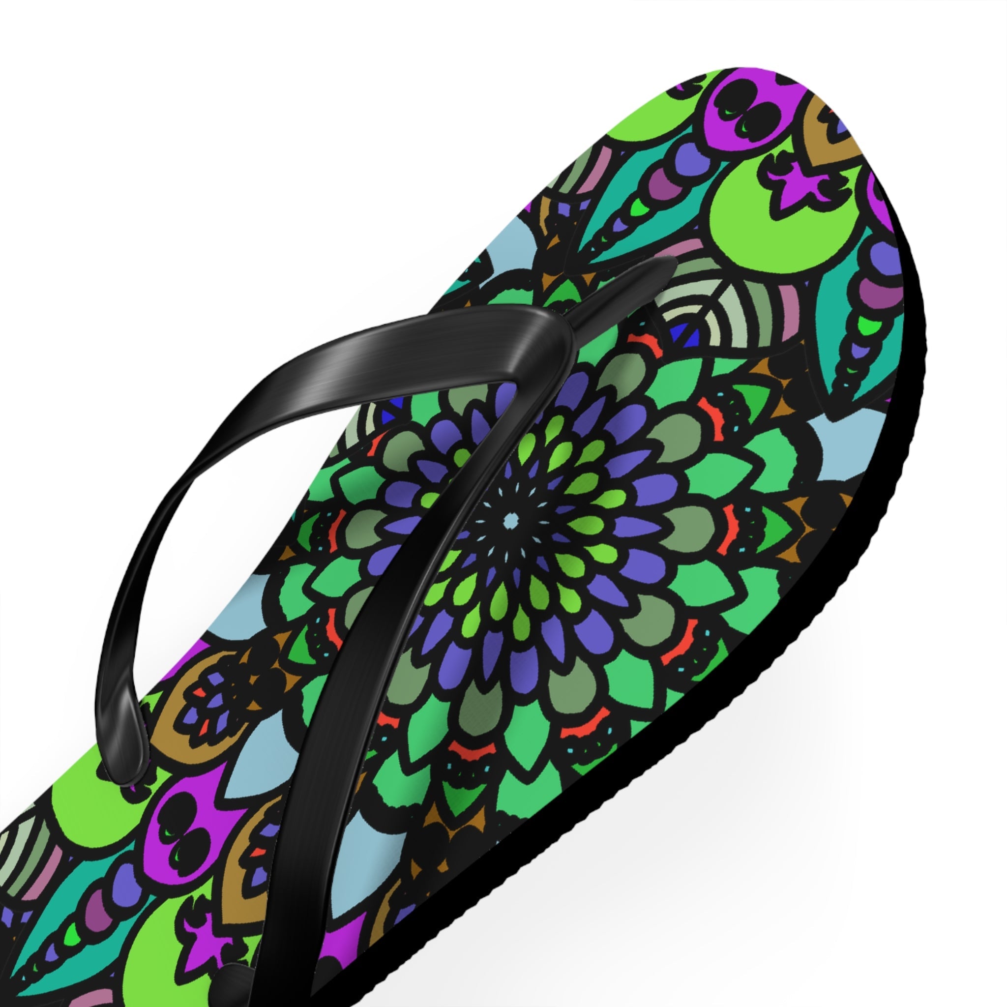 Colorful Mandala Flip Flops - Bohemian Summer Style Shoes - Blululi