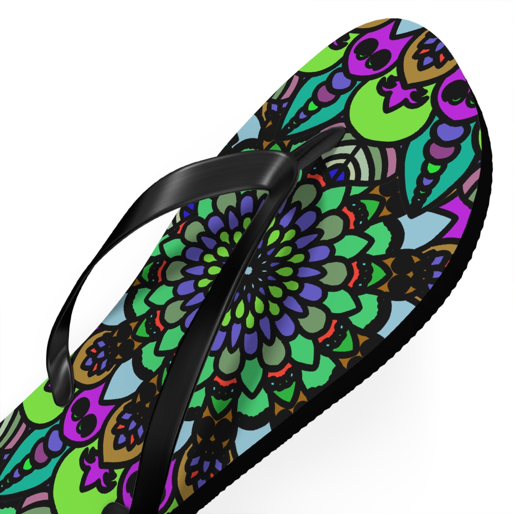 Colorful Mandala Flip Flops - Bohemian Summer Style Shoes - Blululi