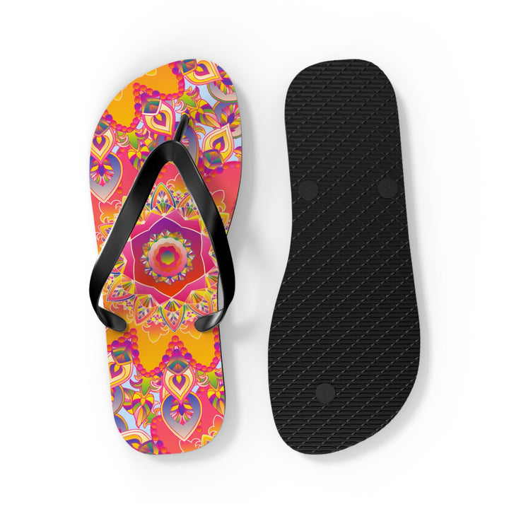 Colorful Mandala Flip Flops - Bohemian Summer Style Shoes - Blululi