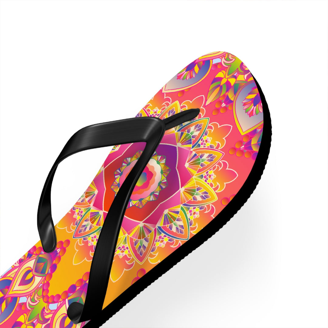 Colorful Mandala Flip Flops - Bohemian Summer Style Shoes - Blululi