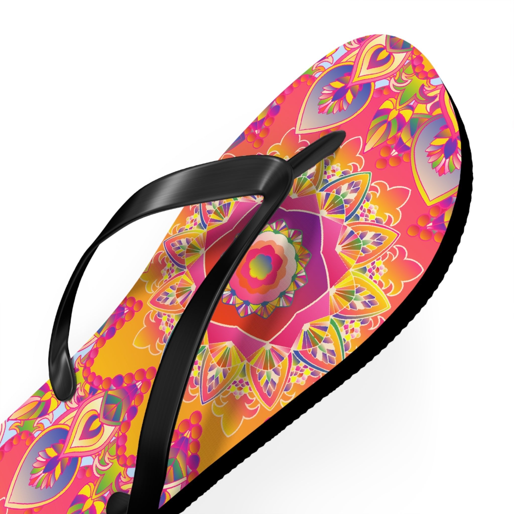 Colorful Mandala Flip Flops - Bohemian Summer Style Shoes - Blululi