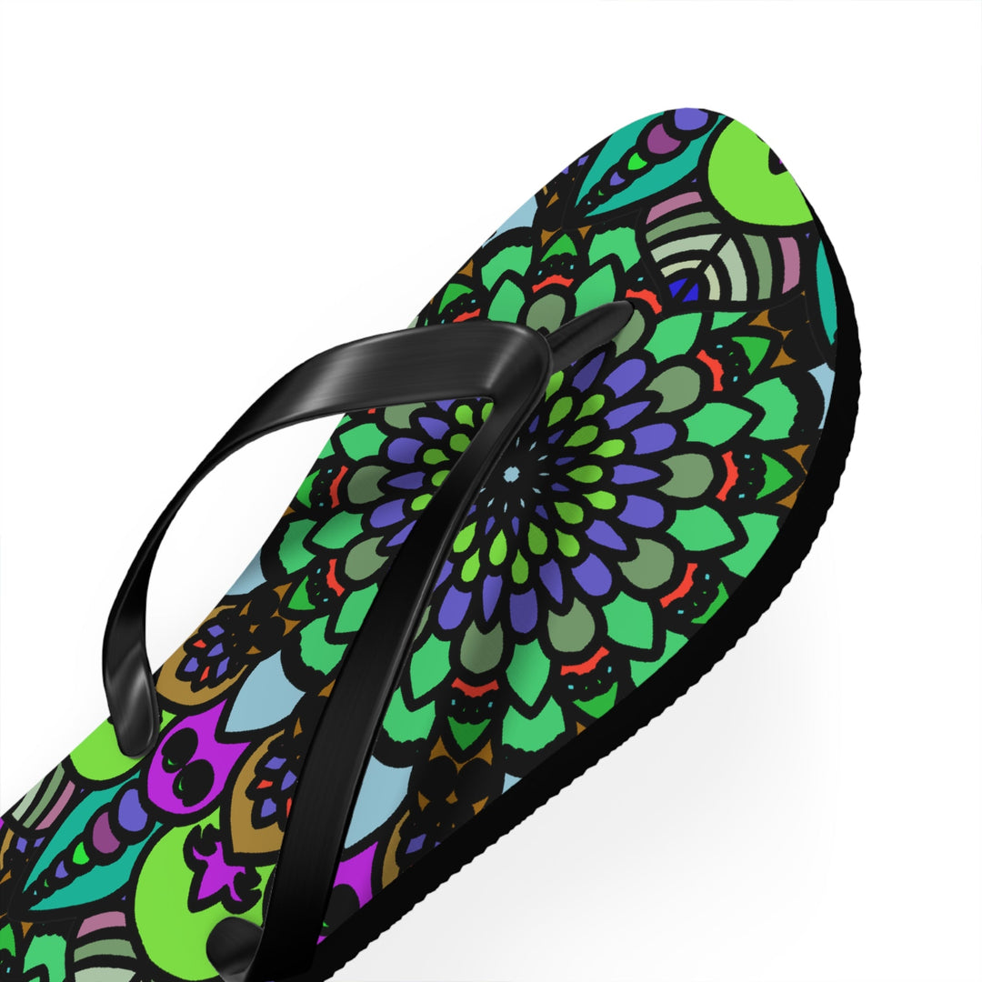 Colorful Mandala Flip Flops - Bohemian Summer Style Shoes - Blululi