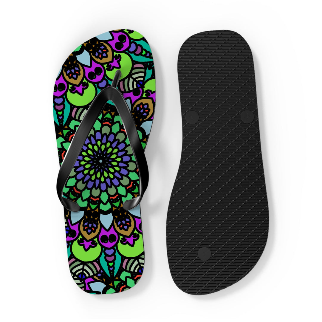 Colorful Mandala Flip Flops - Bohemian Summer Style Shoes - Blululi