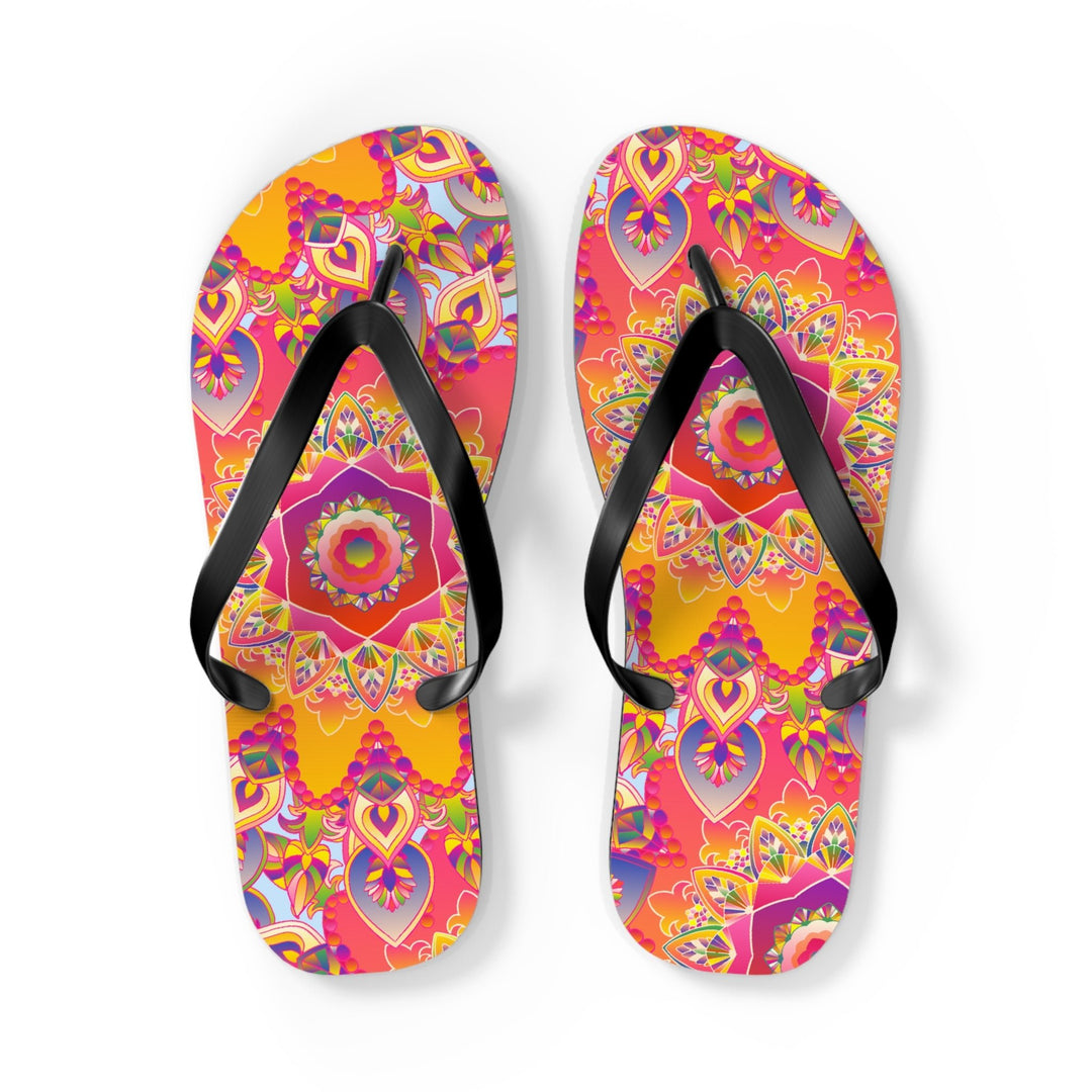 Colorful Mandala Flip Flops - Bohemian Summer Style Shoes - Blululi