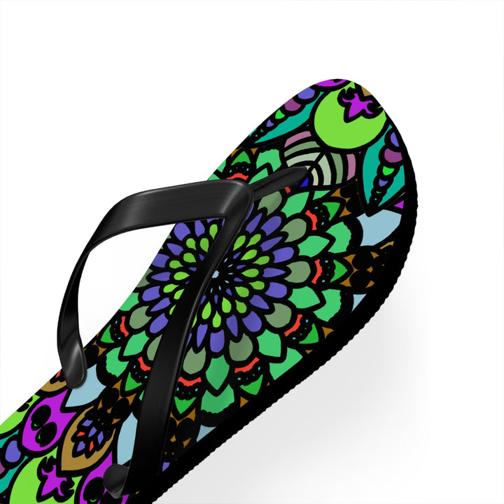 Colorful Mandala Flip Flops - Bohemian Summer Style Shoes - Blululi