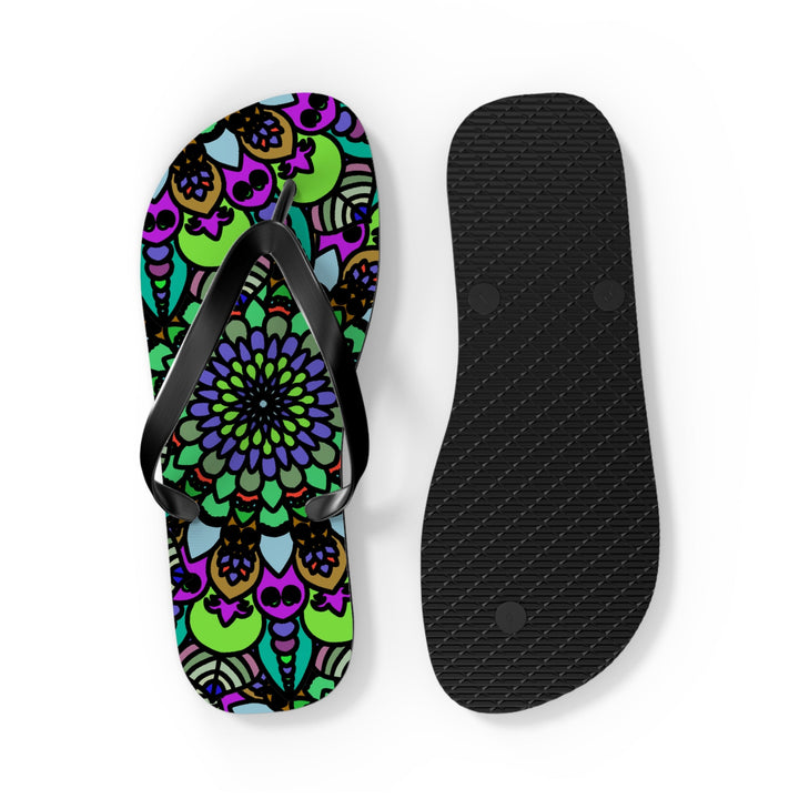 Colorful Mandala Flip Flops - Bohemian Summer Style Shoes - Blululi