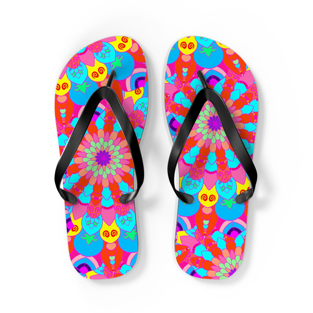 Colorful Mandala Flip Flops - Boho Summer Style Shoes - Blululi