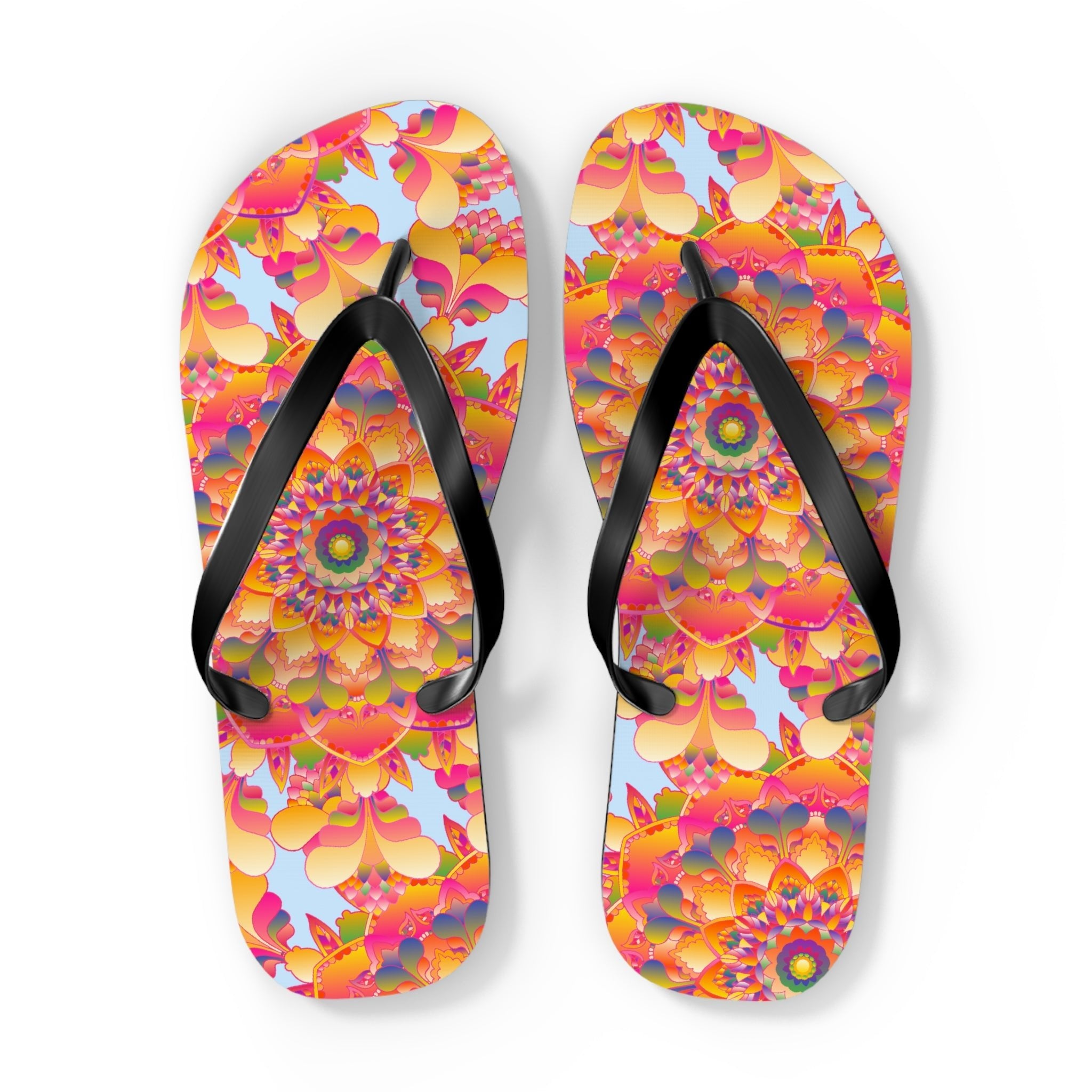 Colorful Mandala Flip Flops - Boho Summer Style Shoes - Blululi