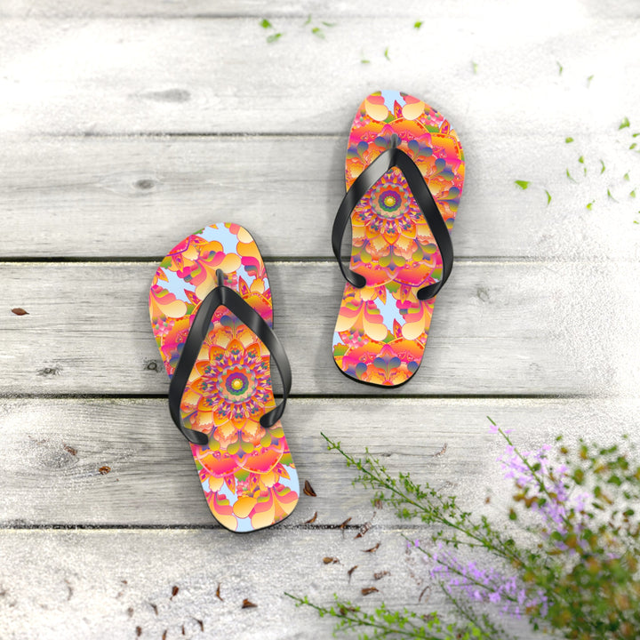 Colorful Mandala Flip Flops - Boho Summer Style Shoes - Blululi