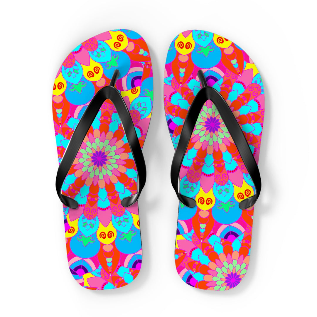 Colorful Mandala Flip Flops - Boho Summer Style Shoes - Blululi