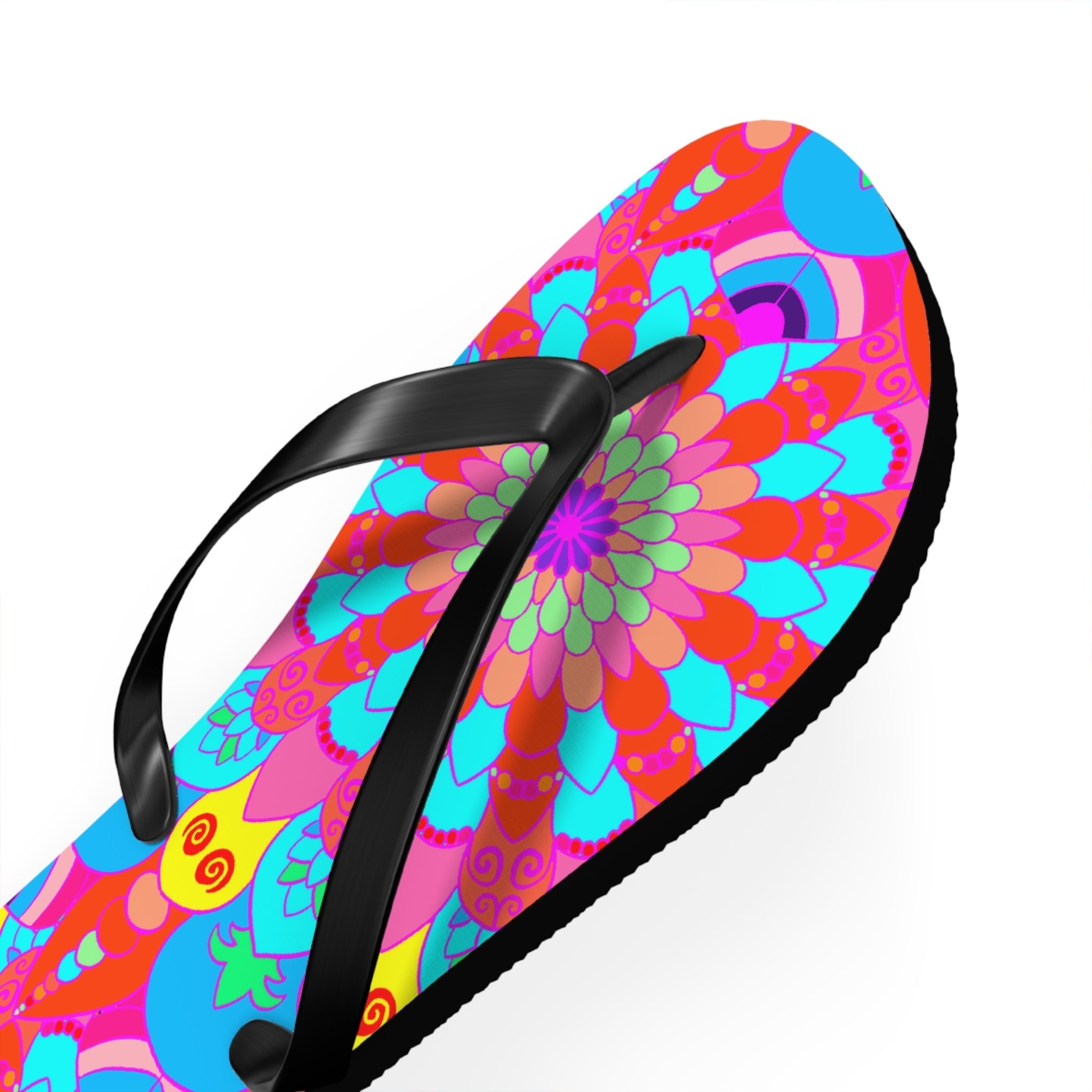 Colorful Mandala Flip Flops - Boho Summer Style Shoes - Blululi