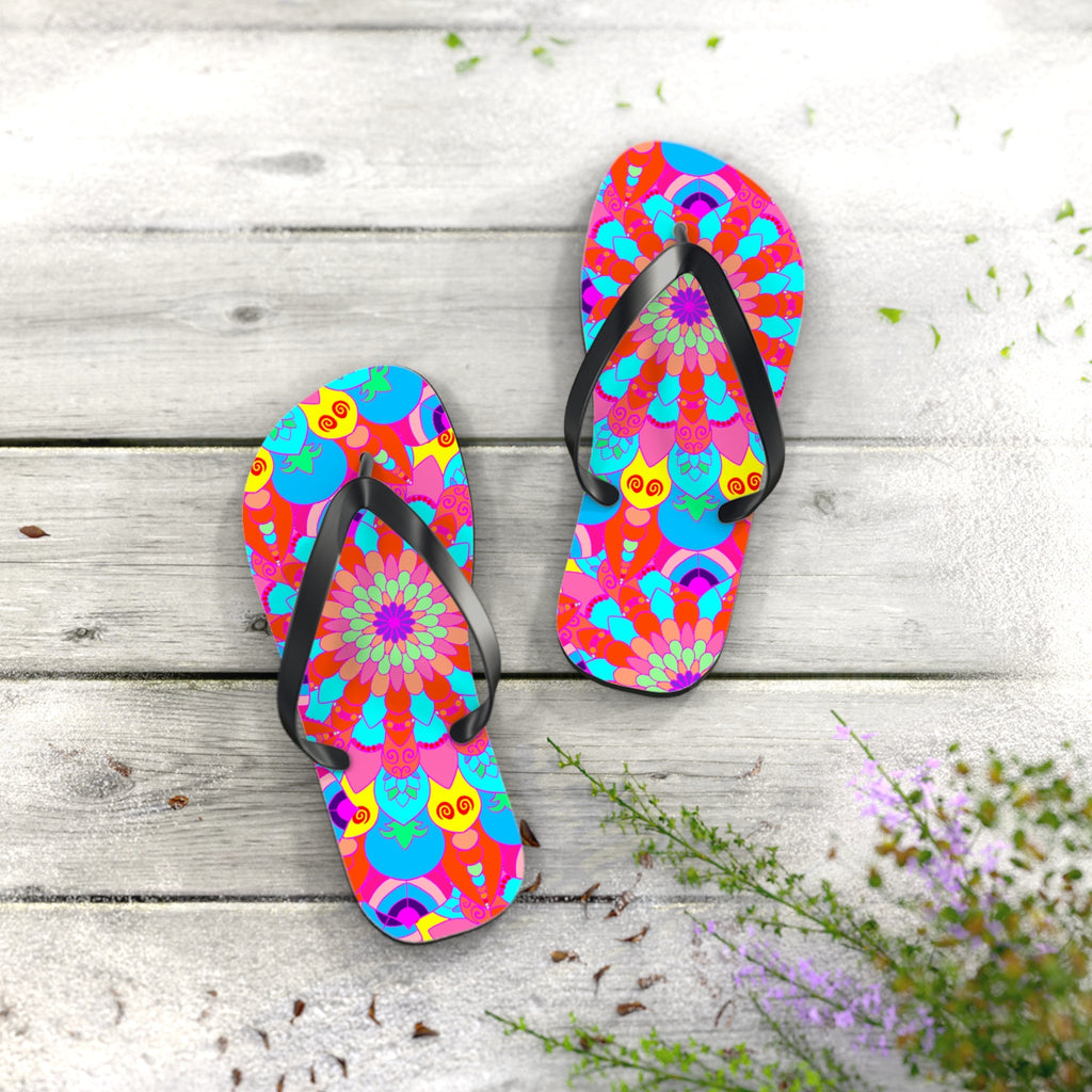 Colorful Mandala Flip Flops - Boho Summer Style Shoes - Blululi