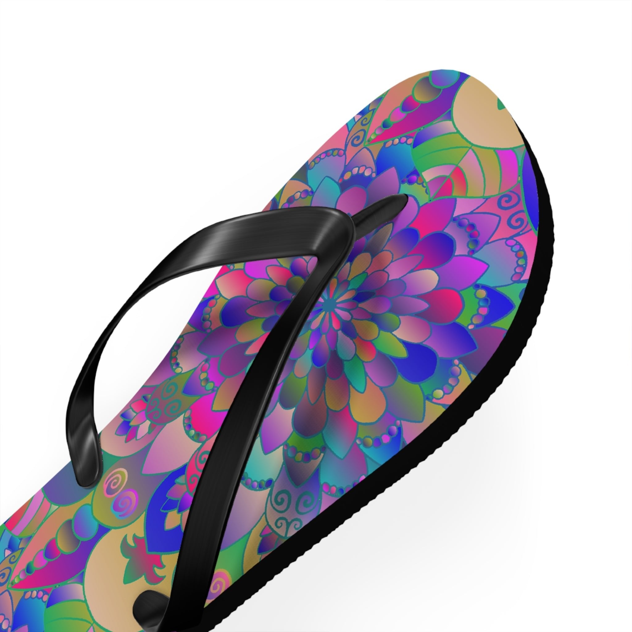 Colorful Mandala Flip Flops - Peace & Harmony Shoes - Blululi