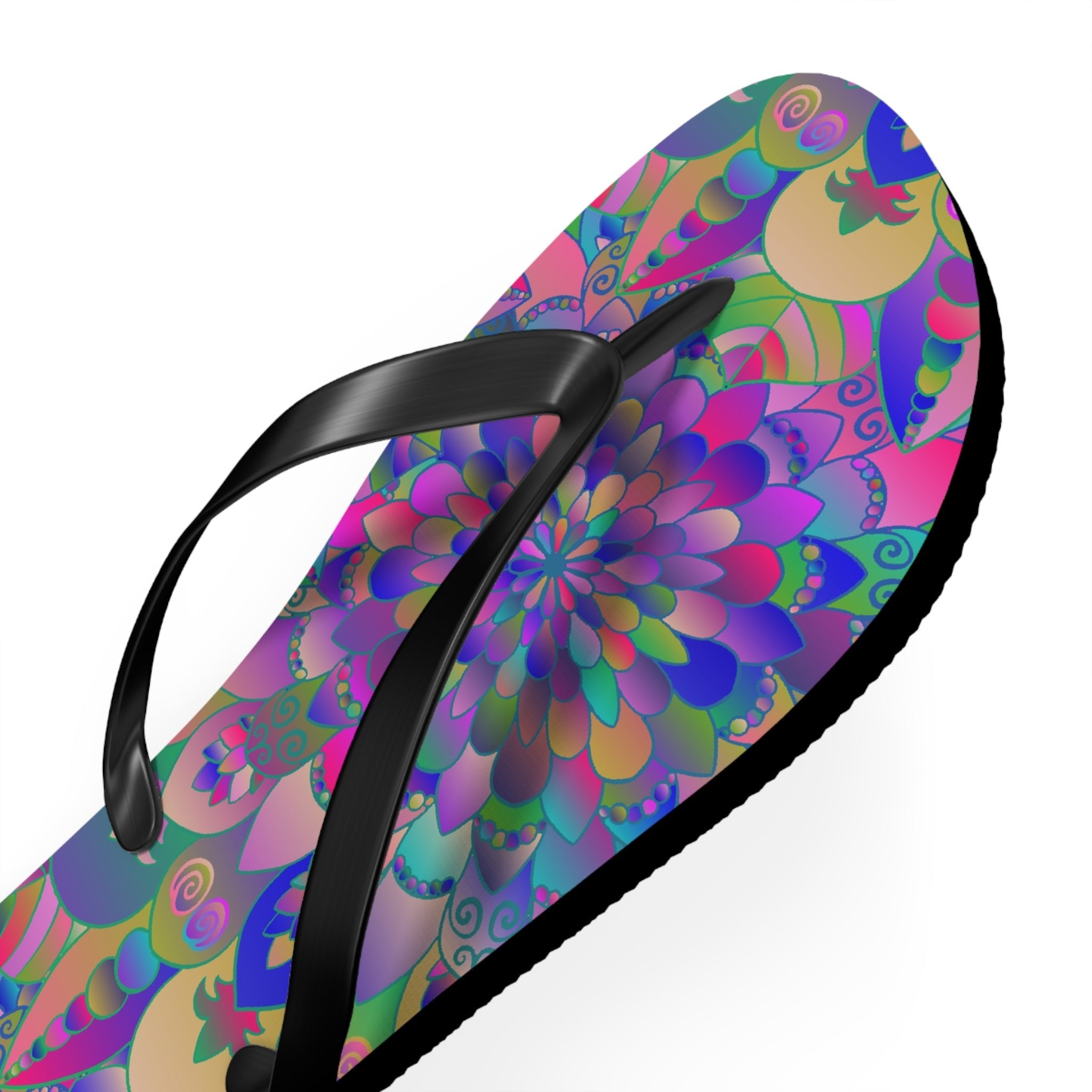 Colorful Mandala Flip Flops - Peace & Harmony Shoes - Blululi