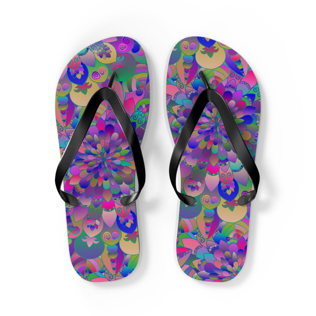 Colorful Mandala Flip Flops - Peace & Harmony Shoes - Blululi