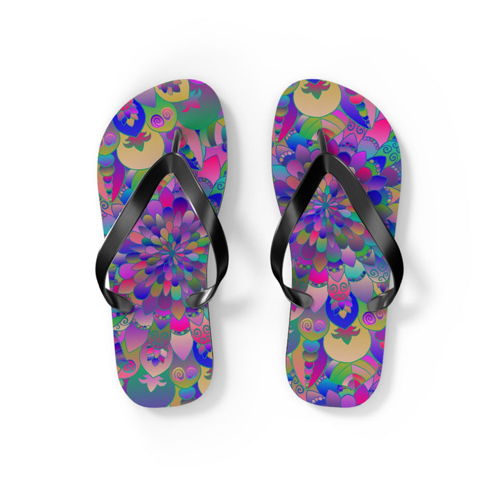 Colorful Mandala Flip Flops - Peace & Harmony Shoes - Blululi