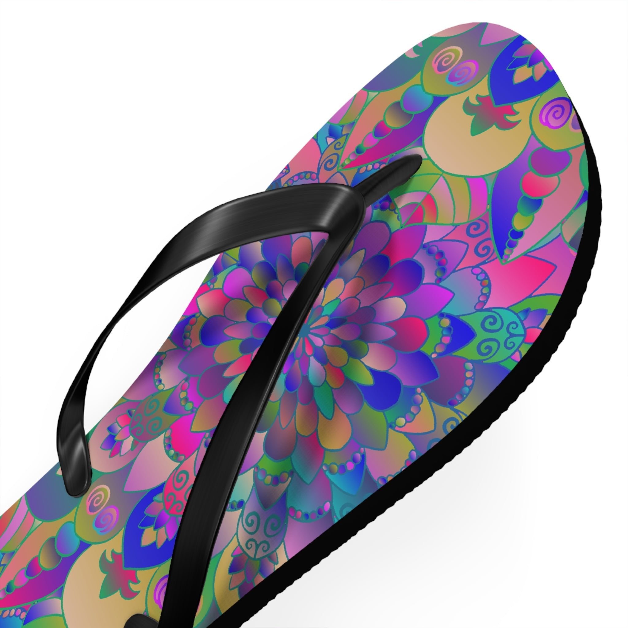 Colorful Mandala Flip Flops - Peace & Harmony Shoes - Blululi