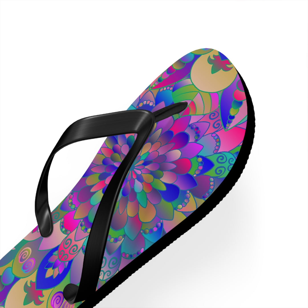 Colorful Mandala Flip Flops - Peace & Harmony Shoes - Blululi