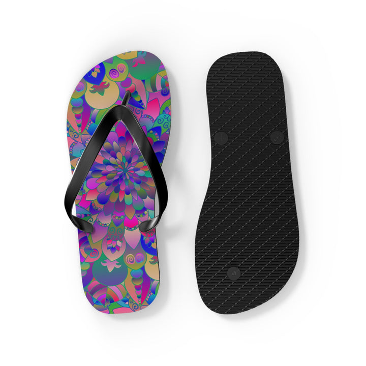 Colorful Mandala Flip Flops - Peace & Harmony Shoes - Blululi