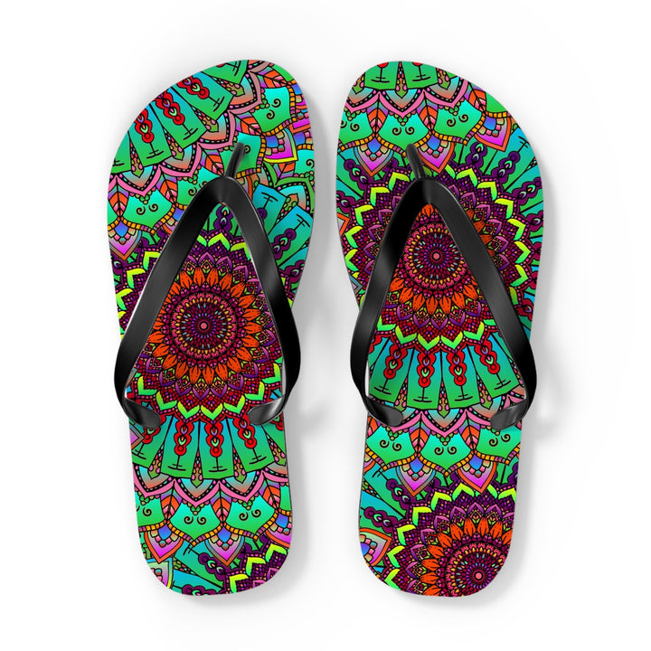 Colorful Mandala Flip Flops - Peace & Tranquility Shoes - Blululi