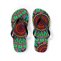 Colorful Mandala Flip Flops - Peace & Tranquility Shoes - Blululi