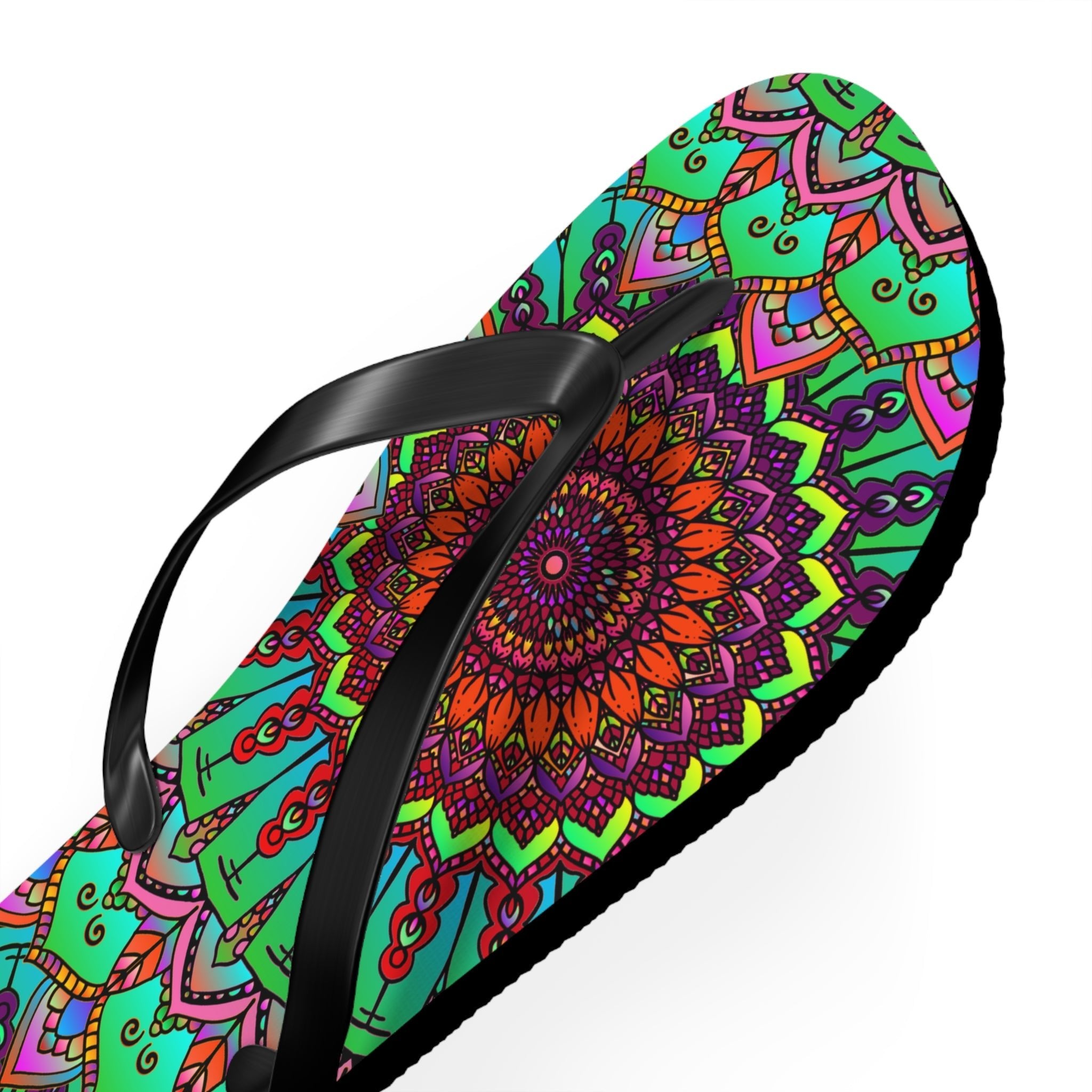 Colorful Mandala Flip Flops - Peace & Tranquility Shoes - Blululi