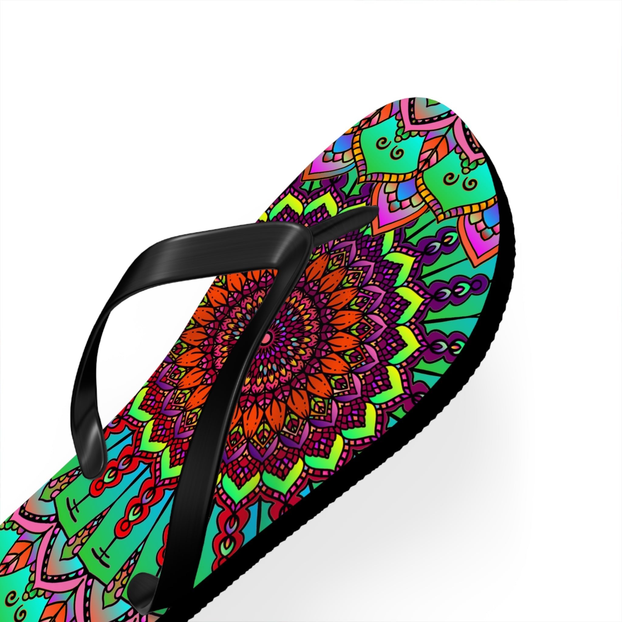 Colorful Mandala Flip Flops - Peace & Tranquility Shoes - Blululi