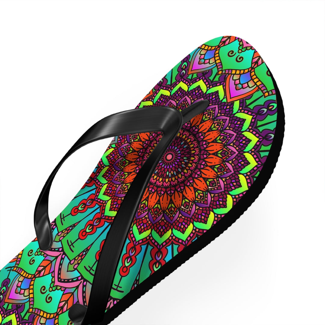 Colorful Mandala Flip Flops - Peace & Tranquility Shoes - Blululi