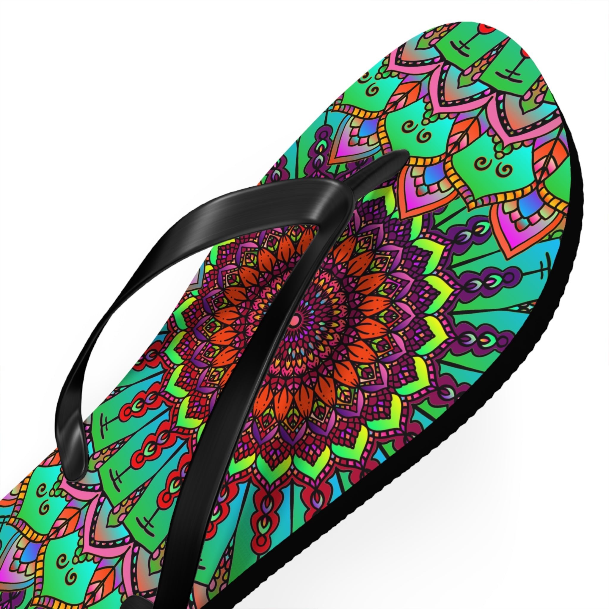 Colorful Mandala Flip Flops - Peace & Tranquility Shoes - Blululi