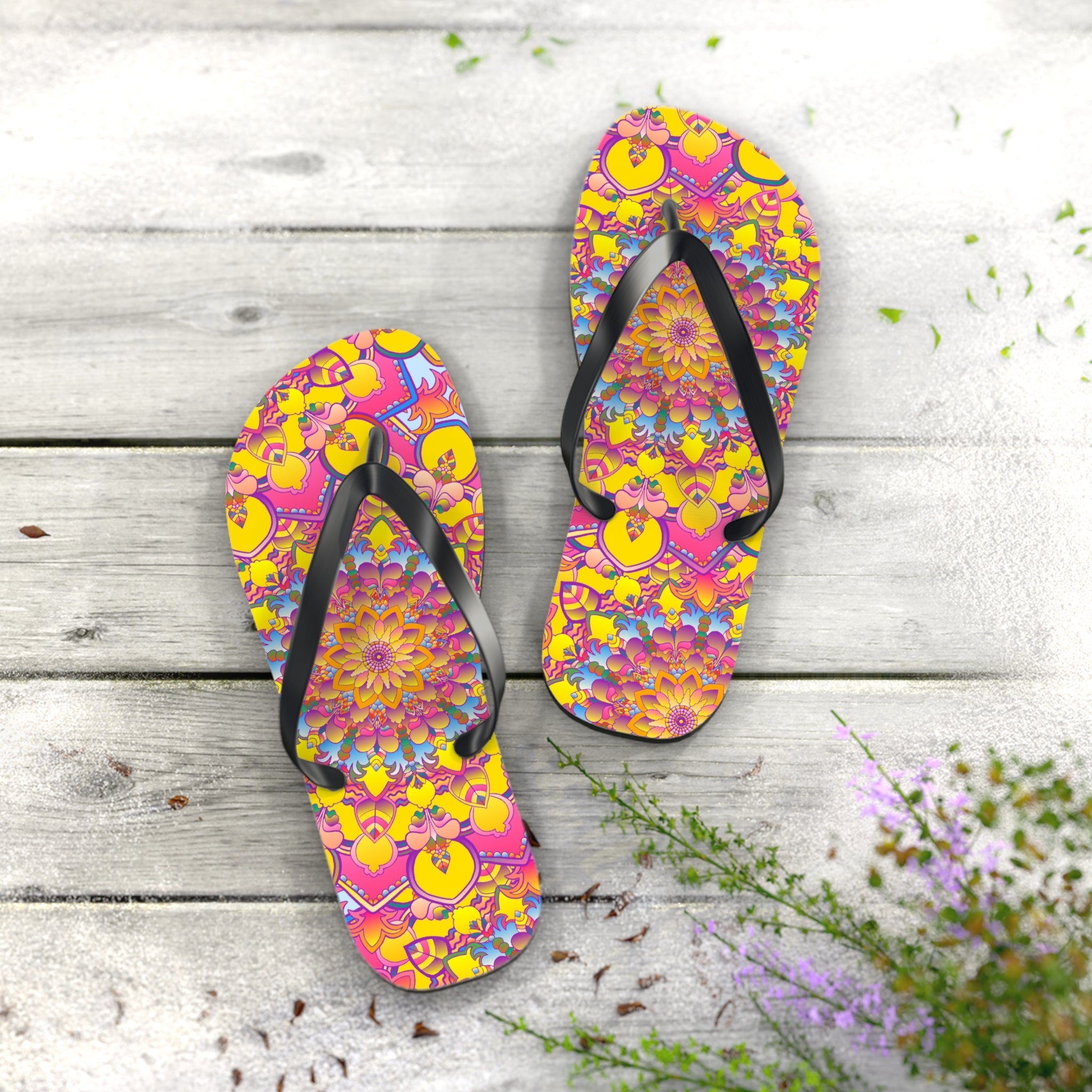 Colorful Mandala Flip Flops - Spiritual & Stylish Shoes - Blululi